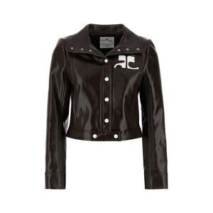Courreges Women Brown Vinyl Blazer